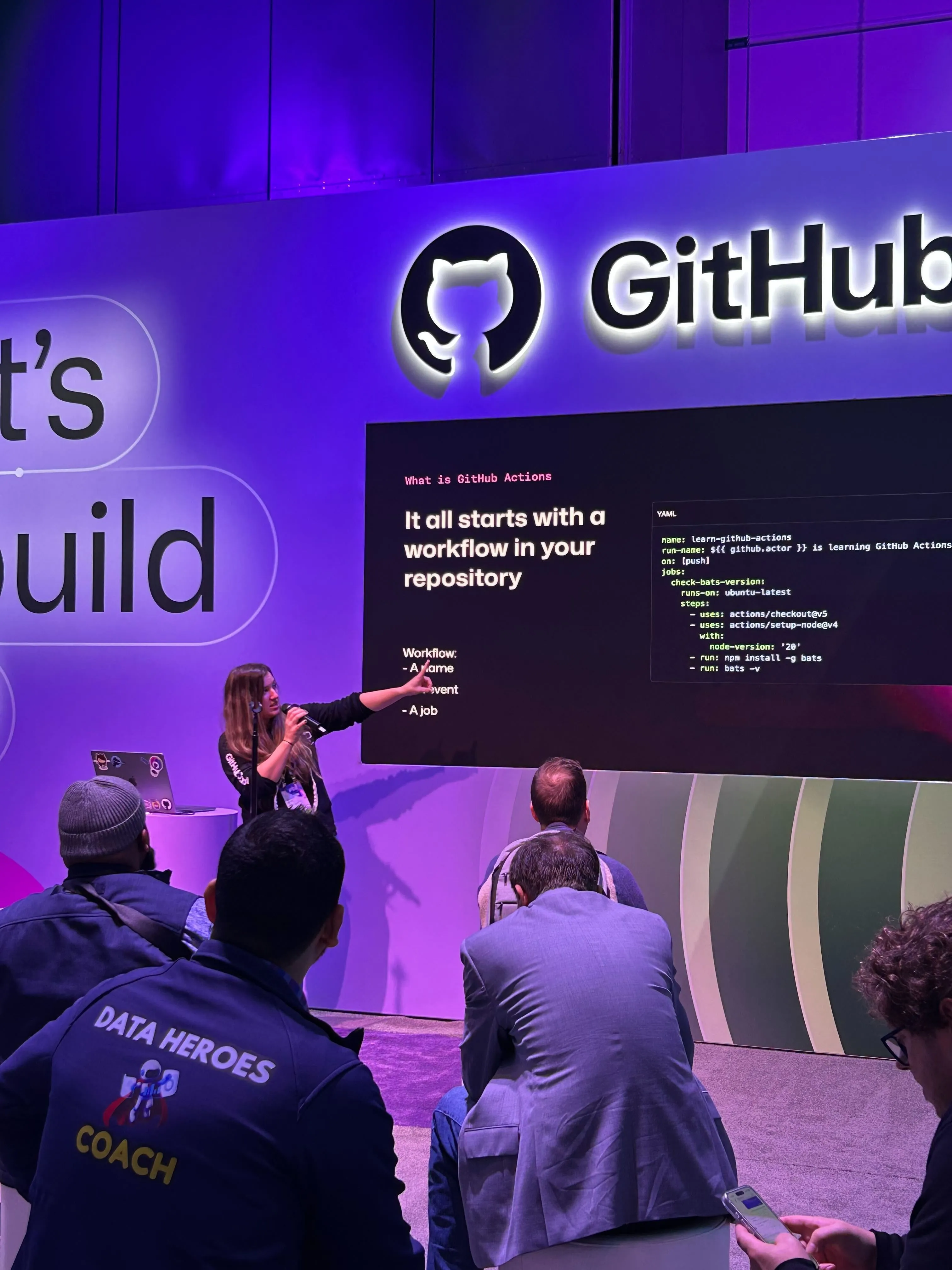 Speaking at a conference