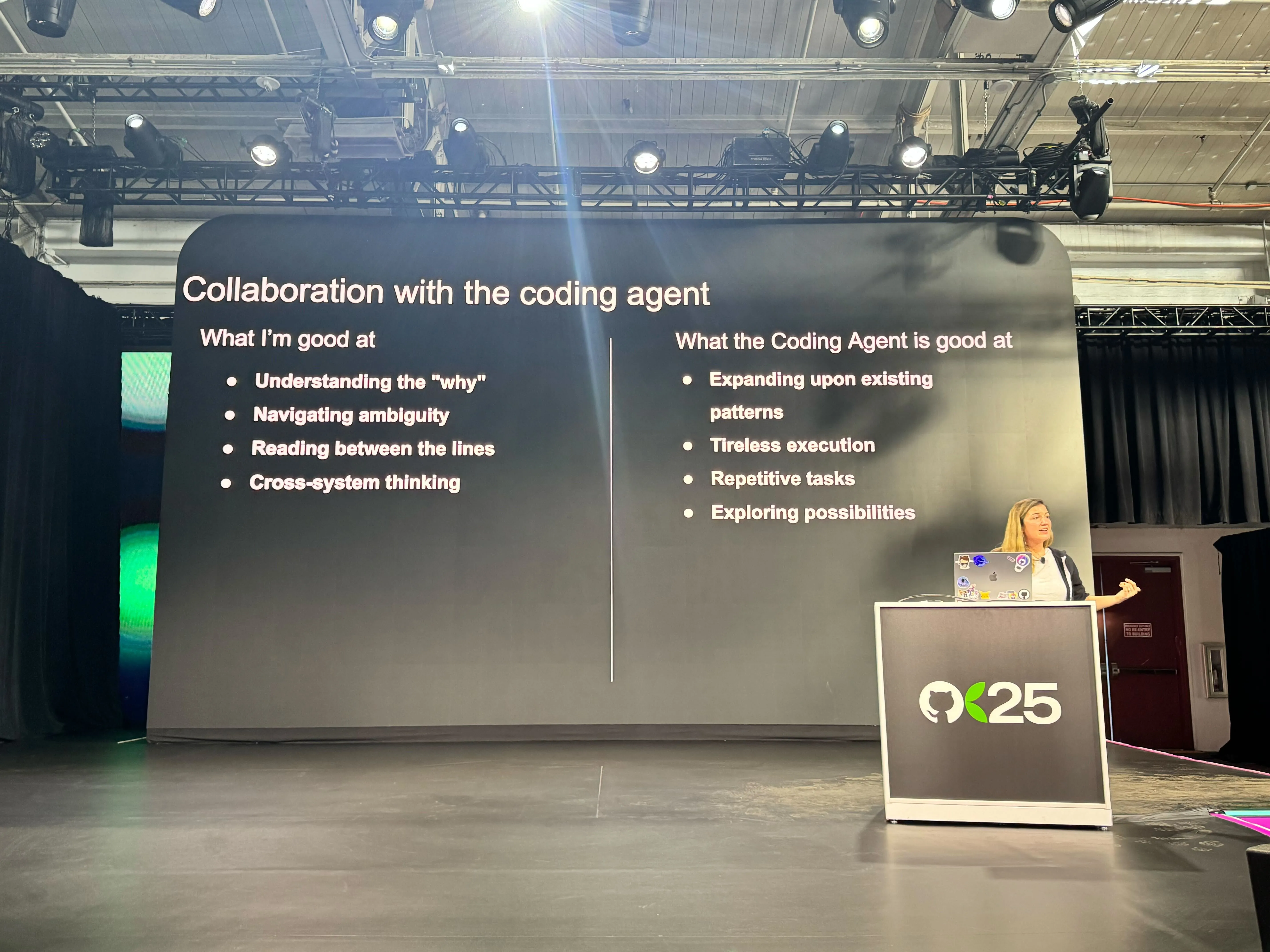 Speaking at a conference